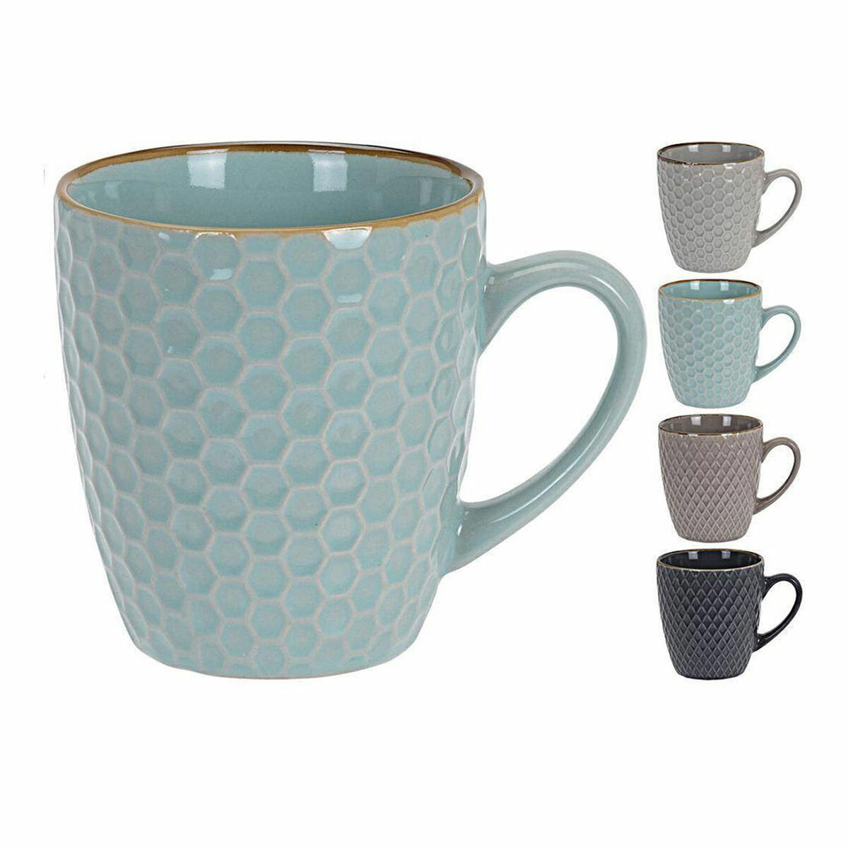 Satz von Kaffeetassen Excellent Houseware Steingut 200 ml Geometrisch